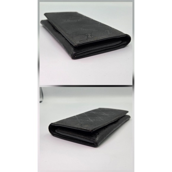 Gucci GG Imprime Long Wallet Monogram Coated Canvas Black Continental - Picture 9 of 12